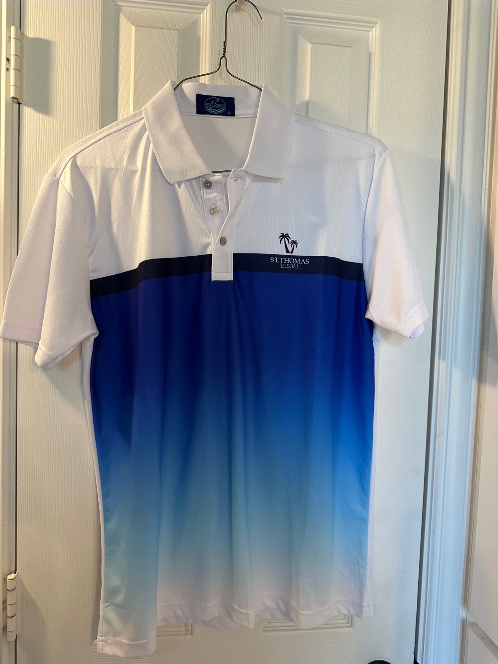 Men's Blue Ombre Polo Shirt St Thomas VI sz Small